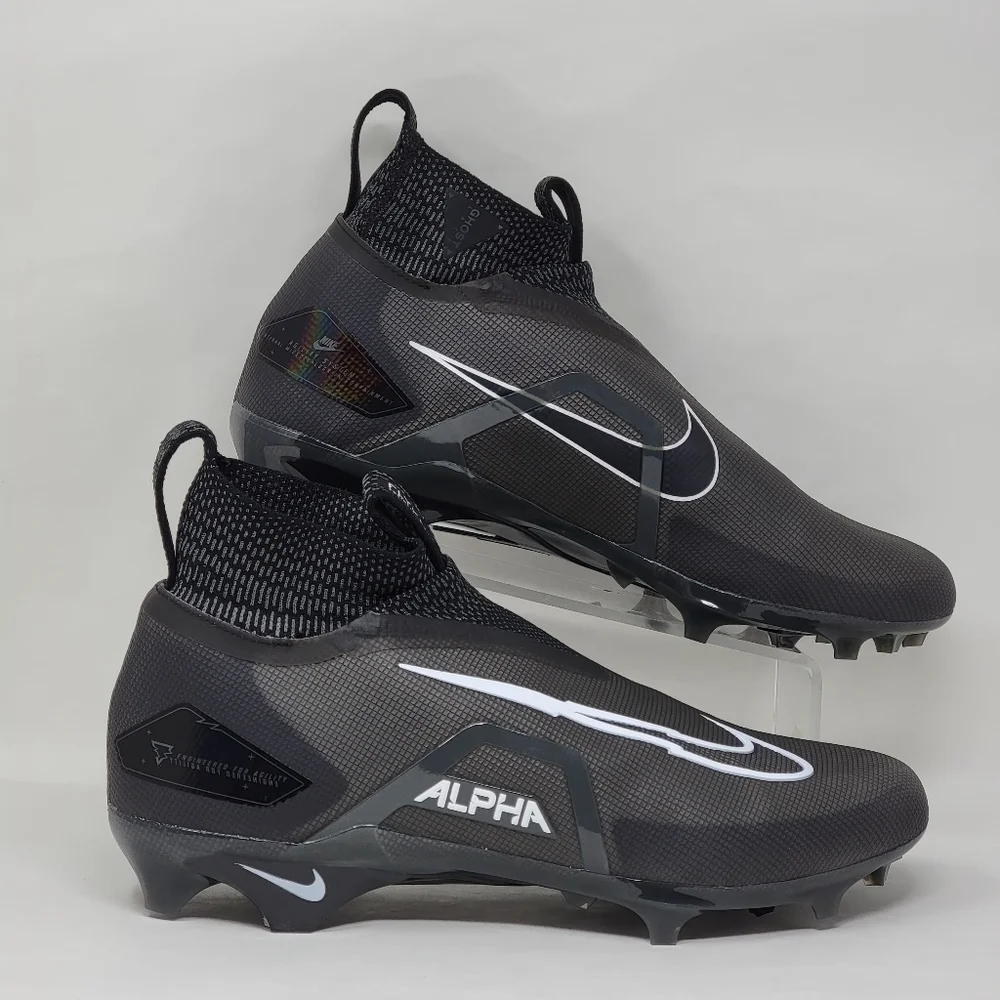 Nike Alpha Menace Elite 3 Black White Football Cleats CT6648-010 Men's Sz Multi